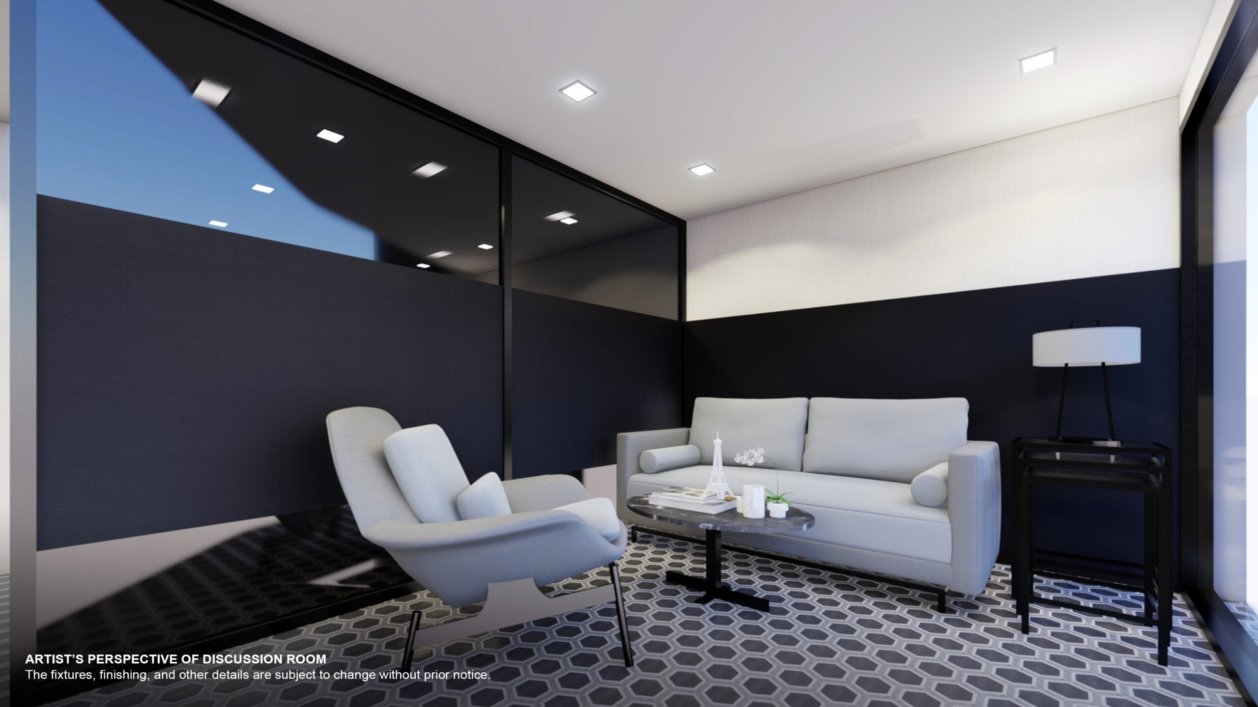 Artist’s perspective of the Discussion Room at Torre Lorenzo Malate