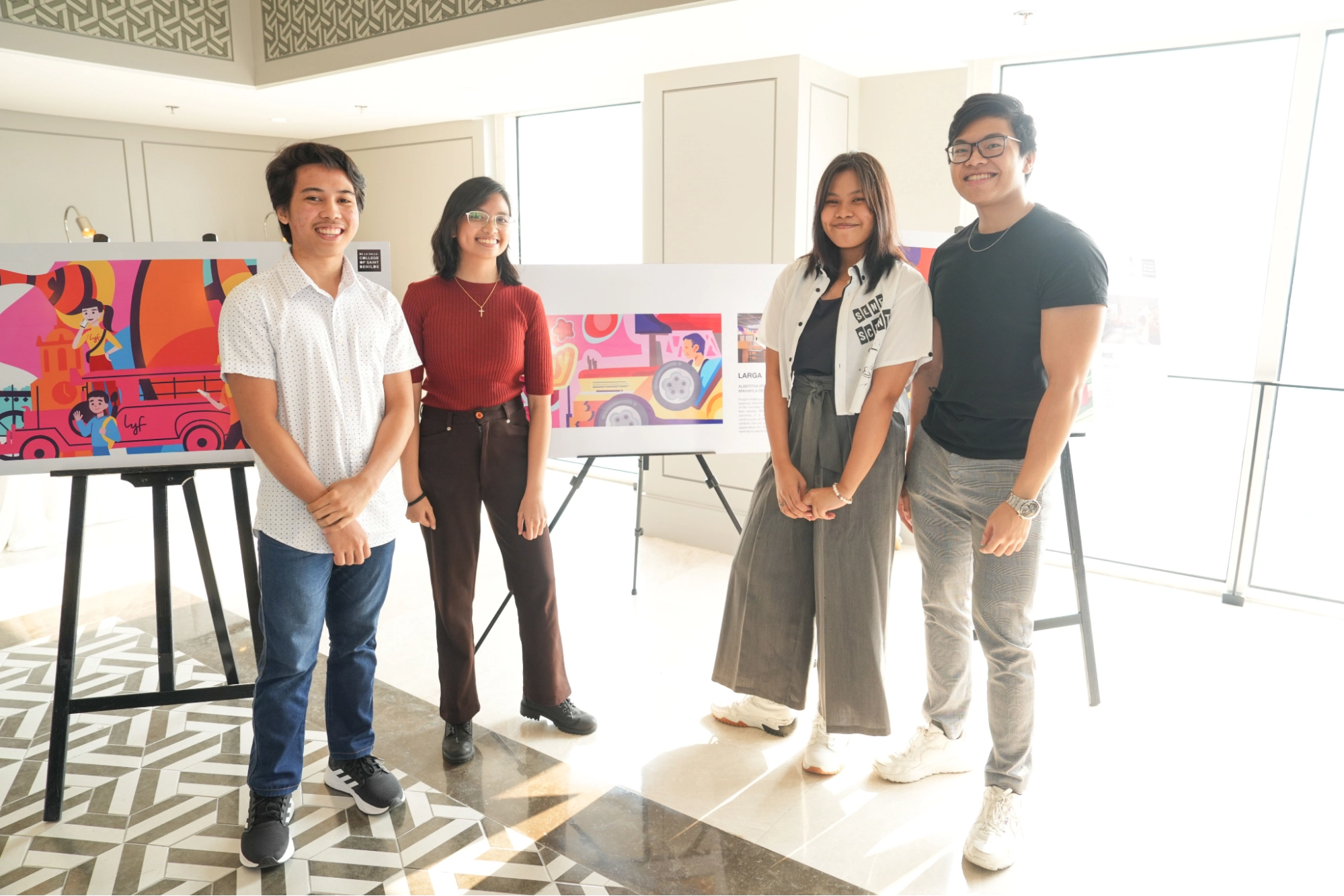 Winners of digital mural art contest group photo